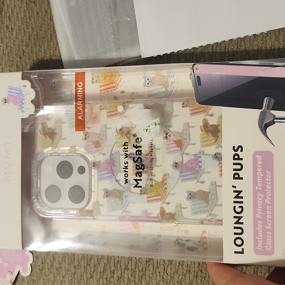 MVMT Loungin' Pups iPhone Case with MagSafe - Multicolor Design